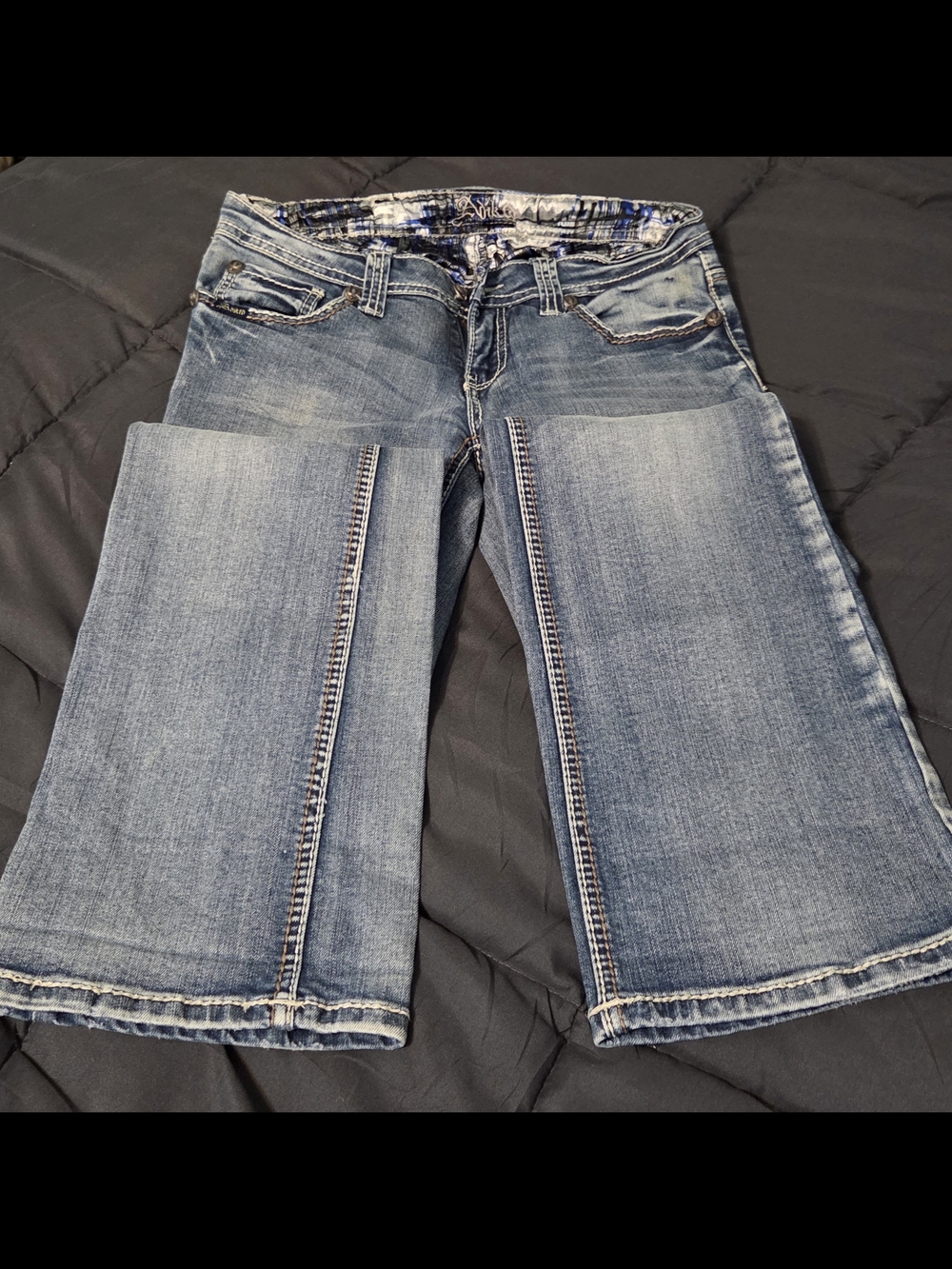 Adiktd Light Blue Flare Wide Leg Jeans